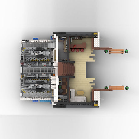 MOC - 230069 1/38 Scale Ultra MEGA Yacht - Part 2 Module 7 Deck 1 Stern Building Block - LesDiy - Building Blocks