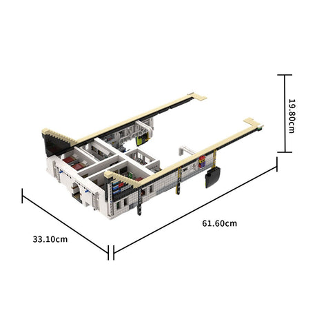 MOC - 230069 1/38 Scale Ultra MEGA Yacht - Part 2 Module 8 Deck 1 Stern Building Blocks - LesDiy - Building Blocks