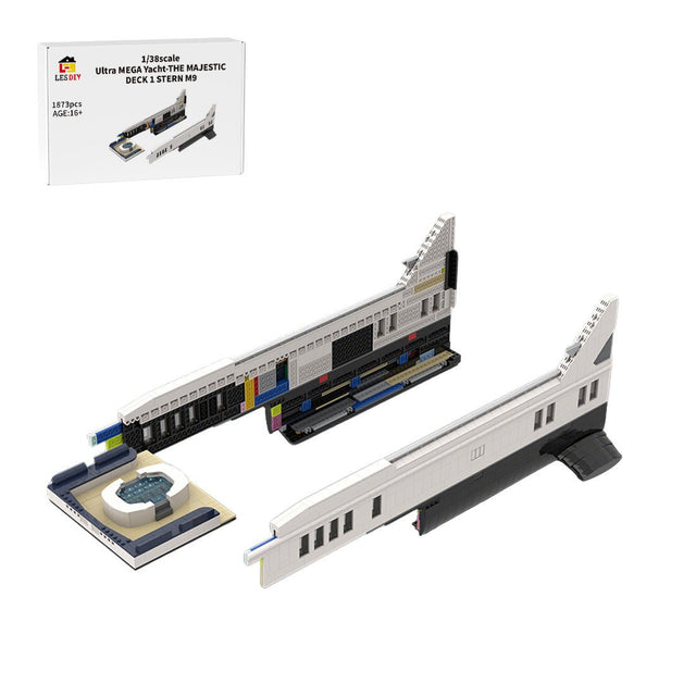 MOC - 230069 1/38 Scale Ultra MEGA Yacht - Part 2 Module 9 Deck 1 Stern Building Blocks - LesDiy - Building Blocks