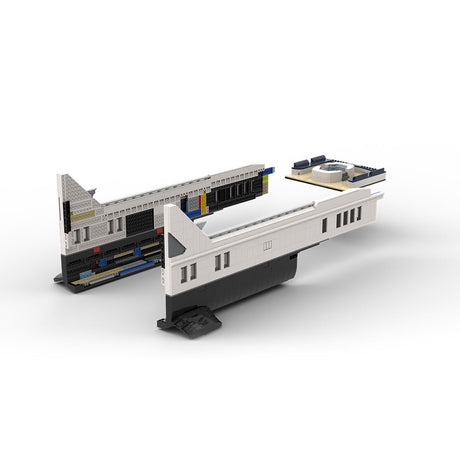 MOC - 230069 1/38 Scale Ultra MEGA Yacht - Part 2 Module 9 Deck 1 Stern Building Blocks - LesDiy - Building Blocks