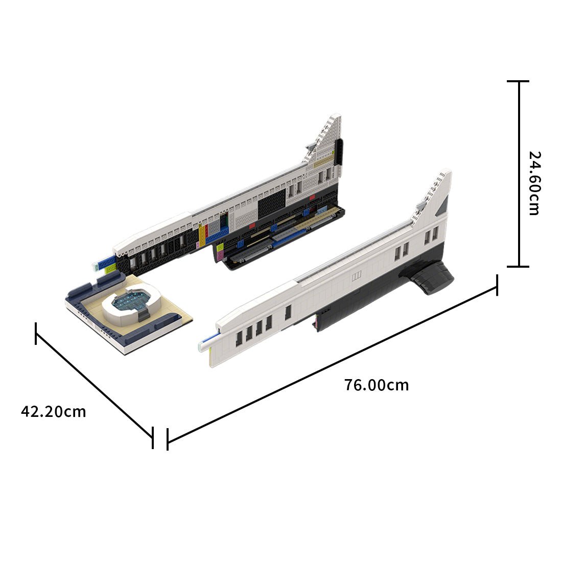 MOC - 230069 1/38 Scale Ultra MEGA Yacht - Part 2 Module 9 Deck 1 Stern Building Blocks - LesDiy - Building Blocks