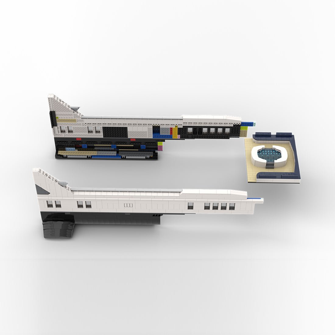 MOC - 230069 1/38 Scale Ultra MEGA Yacht - Part 2 Module 9 Deck 1 Stern Building Blocks - LesDiy - Building Blocks