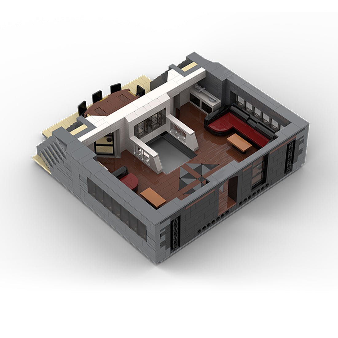 MOC - 230069 1/38 Scale Ultra MEGA Yacht - Part 3 Module 10 Deck 2 Stern 1 Building Blocks - LesDiy - Building Blocks