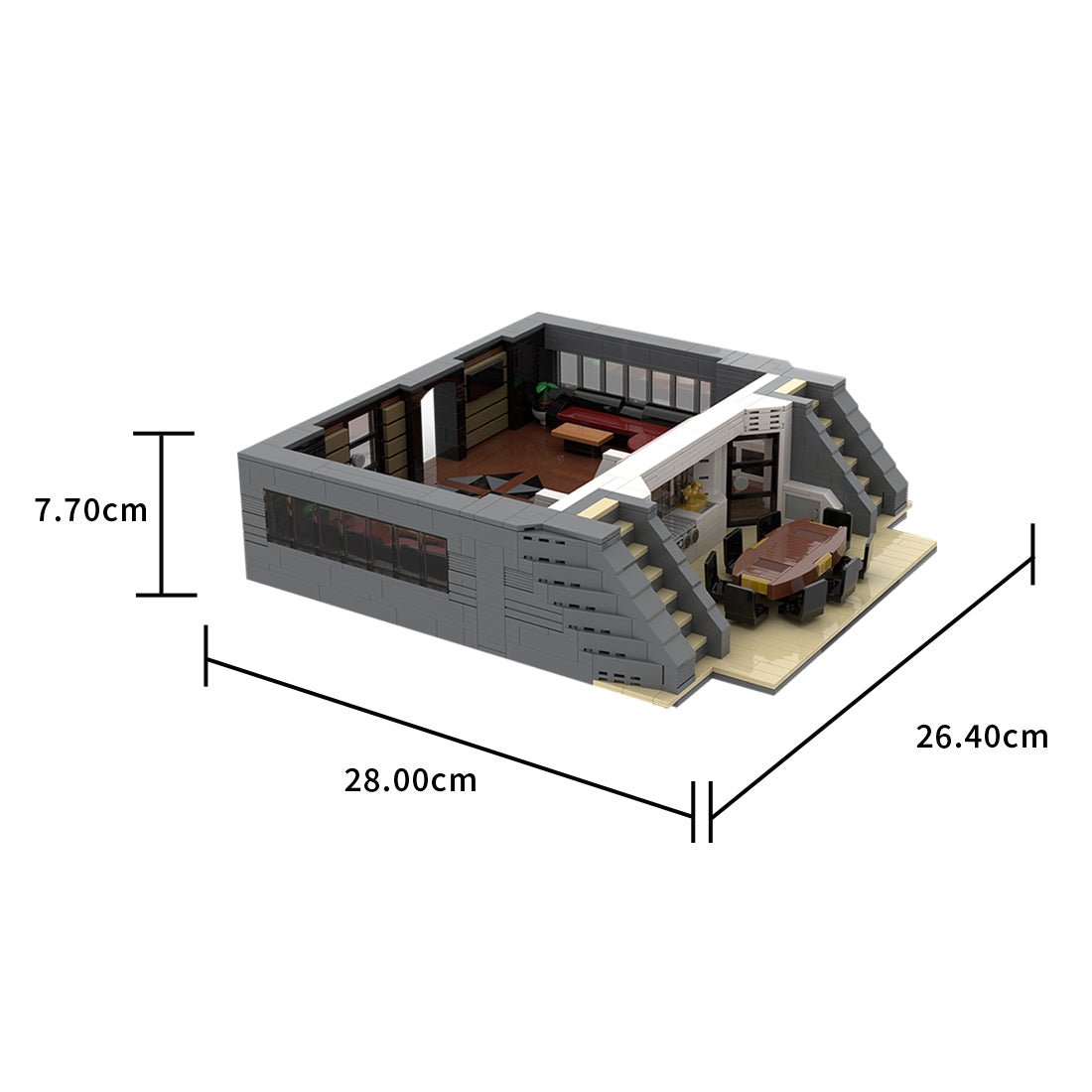 MOC - 230069 1/38 Scale Ultra MEGA Yacht - Part 3 Module 10 Deck 2 Stern 1 Building Blocks - LesDiy - Building Blocks