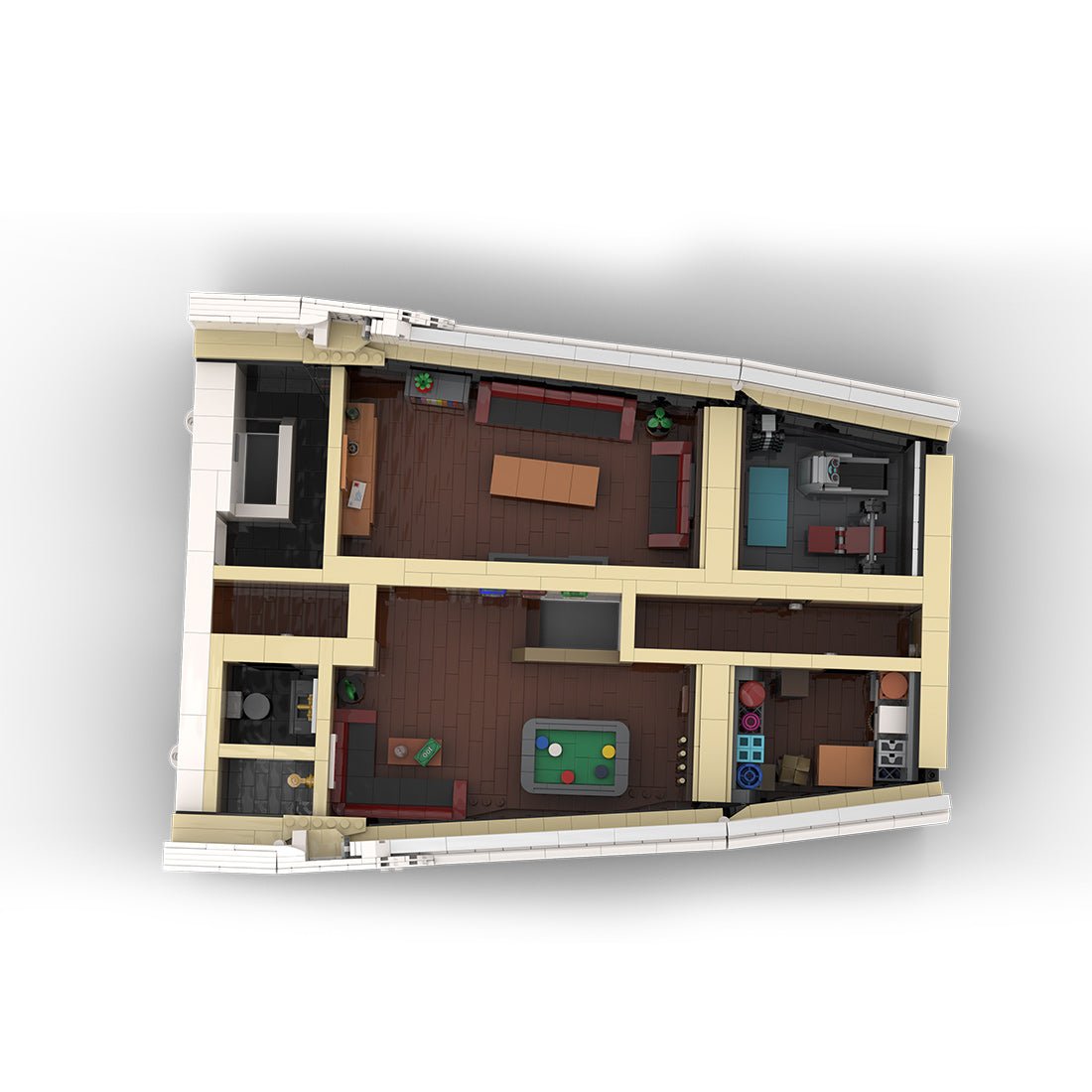 MOC - 230069 1/38 Scale Ultra MEGA Yacht - Part 5 Module 12 Deck 2 Bow 1 Building Blocks - LesDiy - Building Blocks