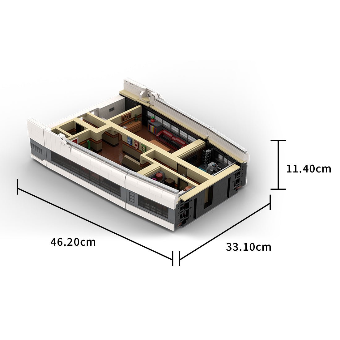 MOC - 230069 1/38 Scale Ultra MEGA Yacht - Part 5 Module 12 Deck 2 Bow 1 Building Blocks - LesDiy - Building Blocks