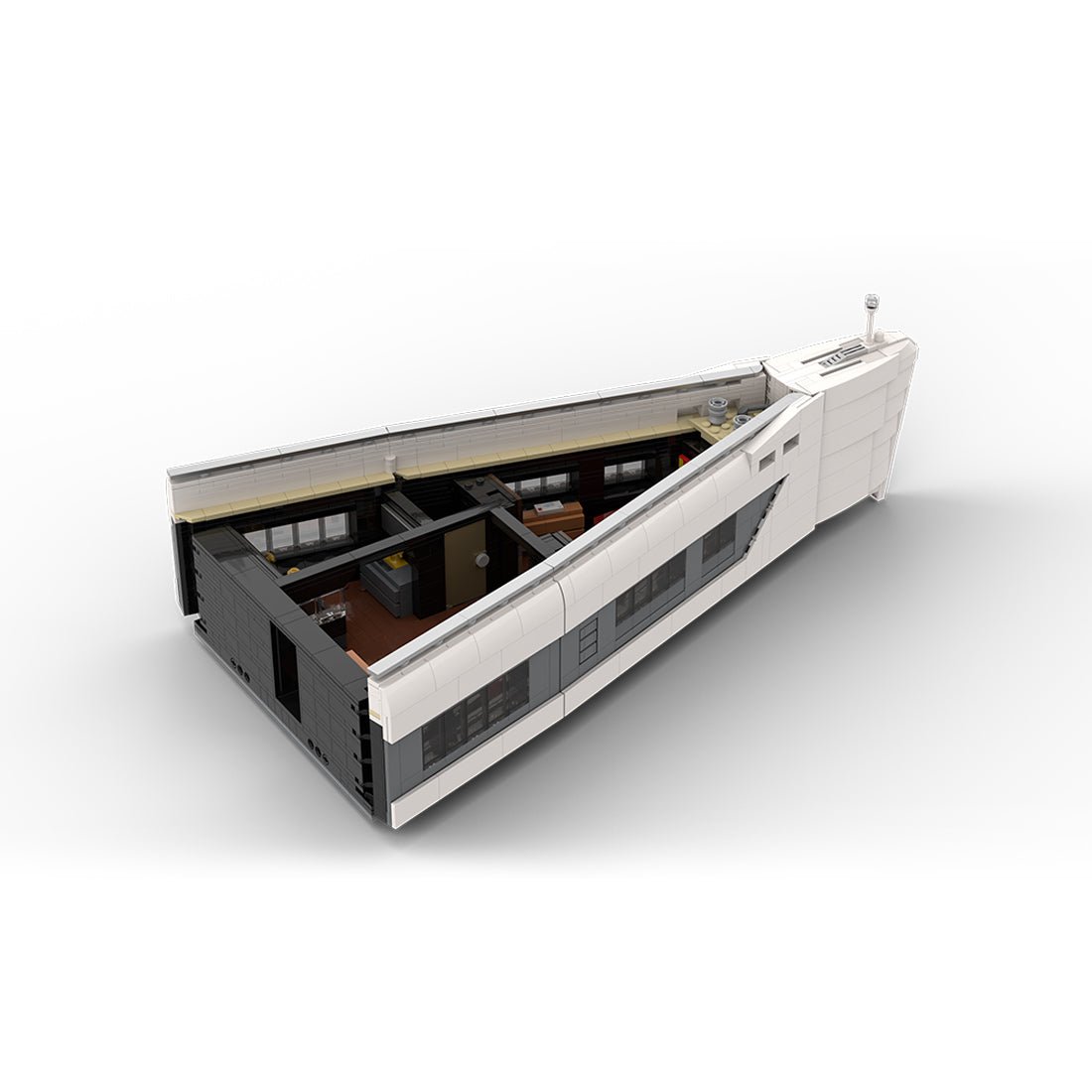 MOC - 230069 1/38 Scale Ultra MEGA Yacht - Part 6 Module 13 Deck 2 Bow 2 Building Blocks - LesDiy - Building Blocks