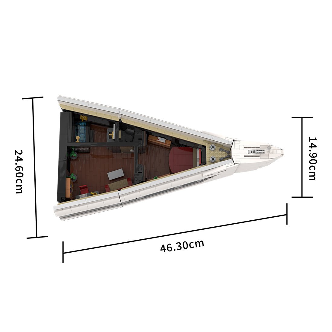 MOC - 230069 1/38 Scale Ultra MEGA Yacht - Part 6 Module 13 Deck 2 Bow 2 Building Blocks - LesDiy - Building Blocks