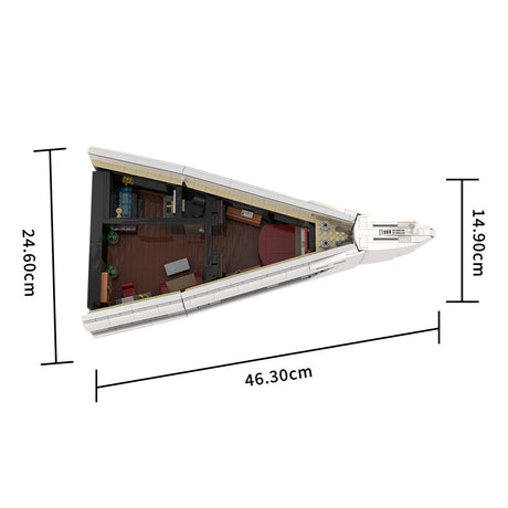 MOC - 230069 1/38 Scale Ultra MEGA Yacht - Part 6 Module 13 Deck 2 Bow 2 Building Blocks - LesDiy - Building Blocks