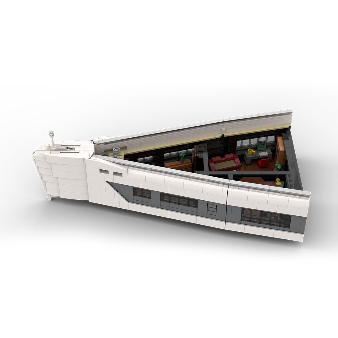 MOC - 230069 1/38 Scale Ultra MEGA Yacht - Part 6 Module 13 Deck 2 Bow 2 Building Blocks - LesDiy - Building Blocks