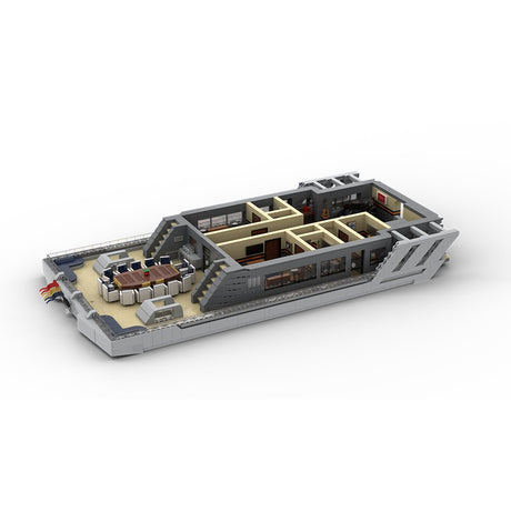 MOC - 230069 1/38 Scale Ultra MEGA Yacht - Part 7 Module 14 Deck 3 Stern Building Blocks - LesDiy - Building Blocks