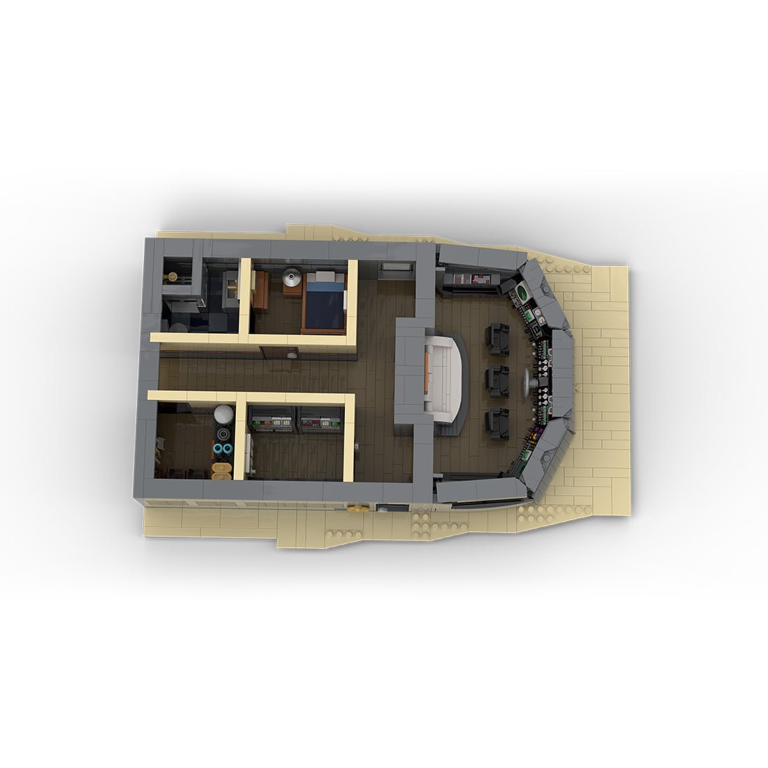 MOC - 230069 1/38 Scale Ultra MEGA Yacht - Part 8 Module 15 Deck 3 Mid Building Blocks - LesDiy - Building Blocks