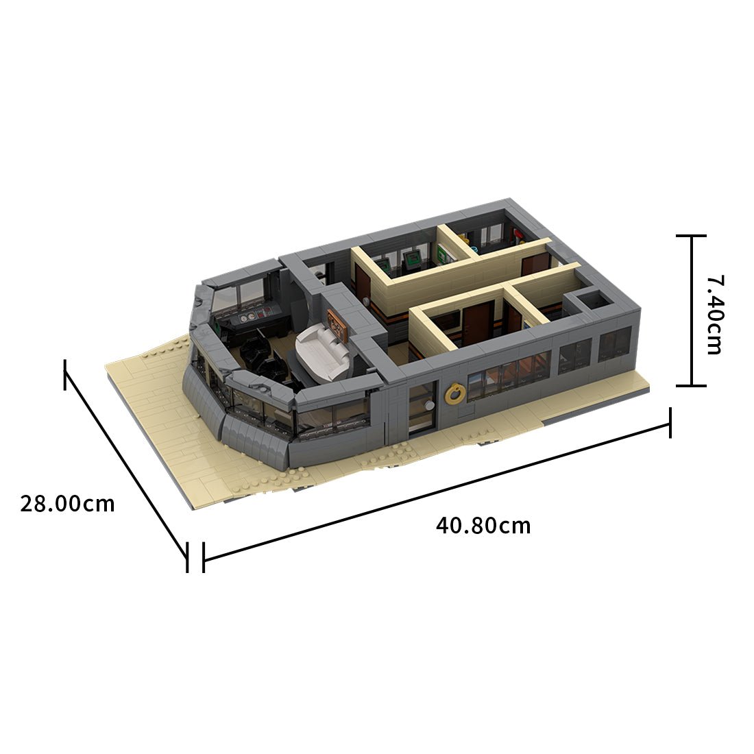 MOC - 230069 1/38 Scale Ultra MEGA Yacht - Part 8 Module 15 Deck 3 Mid Building Blocks - LesDiy - Building Blocks