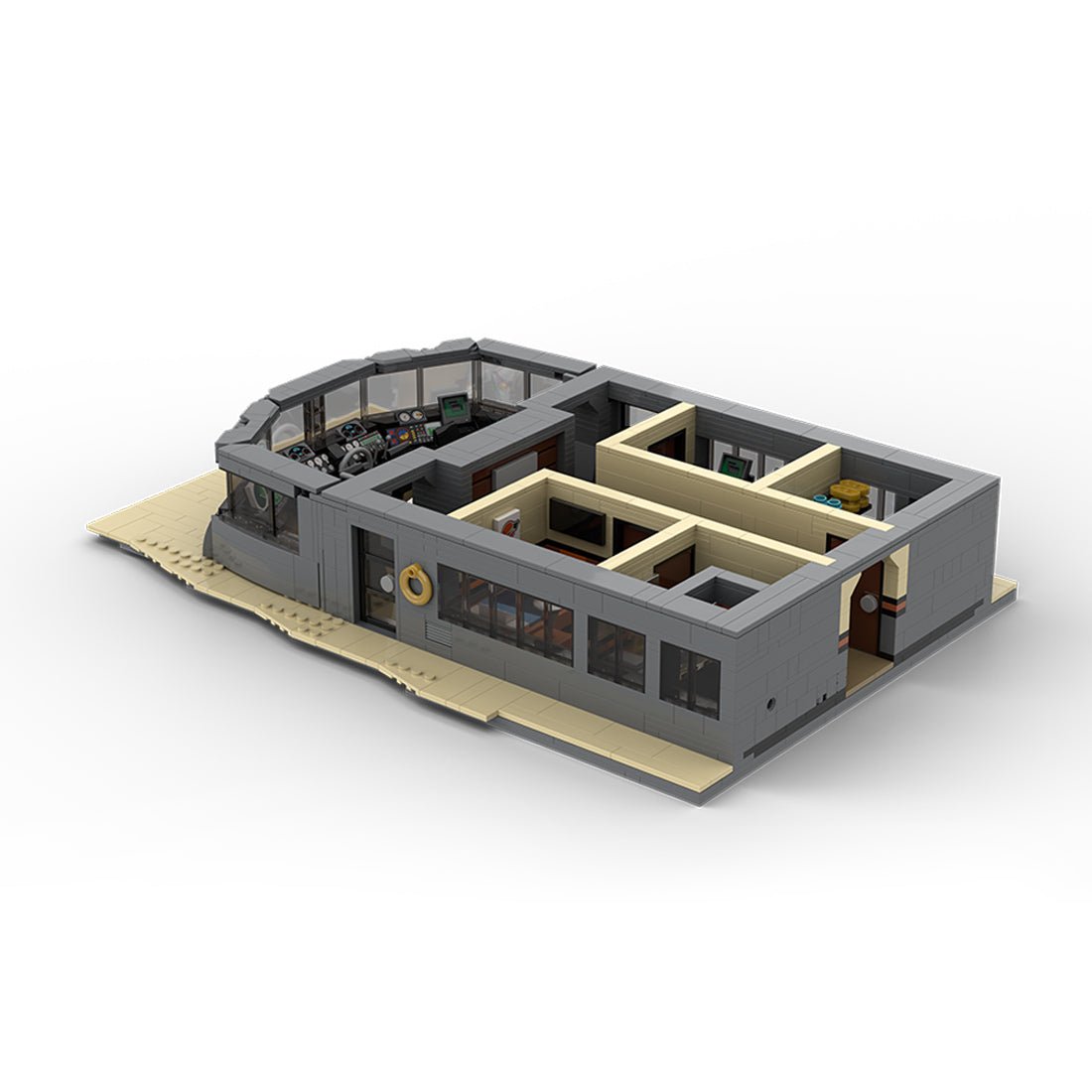 MOC - 230069 1/38 Scale Ultra MEGA Yacht - Part 8 Module 15 Deck 3 Mid Building Blocks - LesDiy - Building Blocks