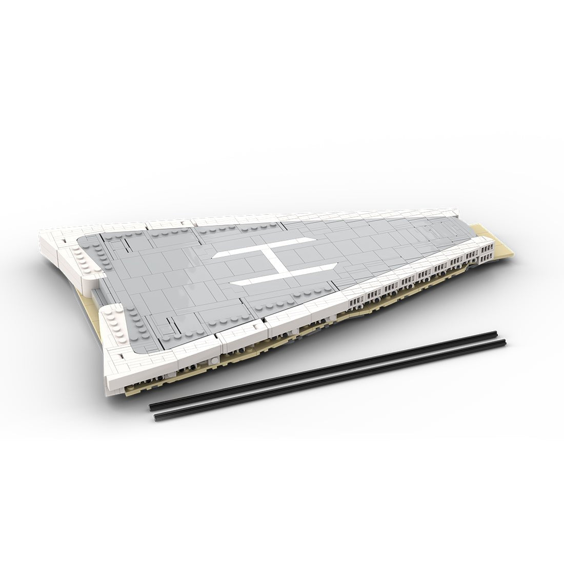 MOC - 230069 1/38 Scale Ultra MEGA Yacht - Part 9 Module 16 Deck 3 Bow Building Blocks - LesDiy - Building Blocks