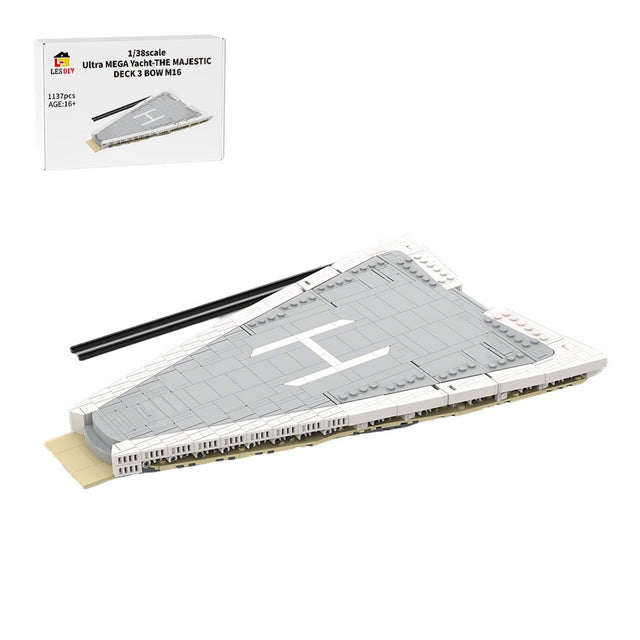 MOC - 230069 1/38 Scale Ultra MEGA Yacht - Part 9 Module 16 Deck 3 Bow Building Blocks - LesDiy - Building Blocks