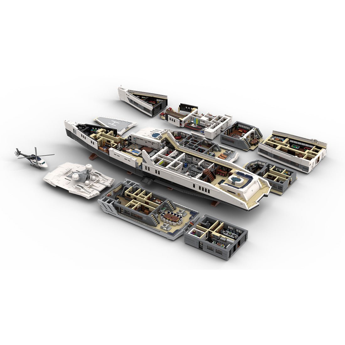 MOC - 230069 Ultra MEGA Yacht - 48,000 Parts - Mini - Fig Scale Building Blocks - LesDiy - Building Blocks