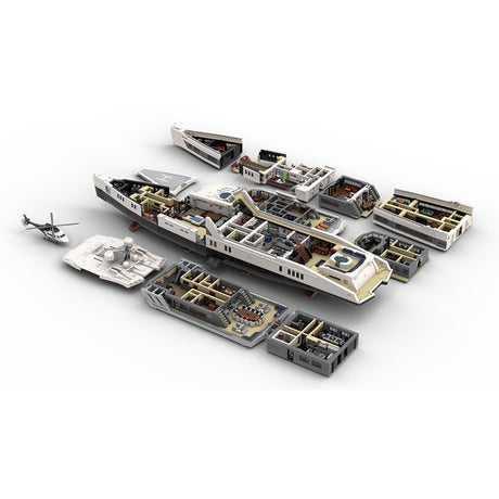 MOC - 230069 Ultra MEGA Yacht - 48,000 Parts - Mini - Fig Scale Building Blocks - LesDiy - Building Blocks