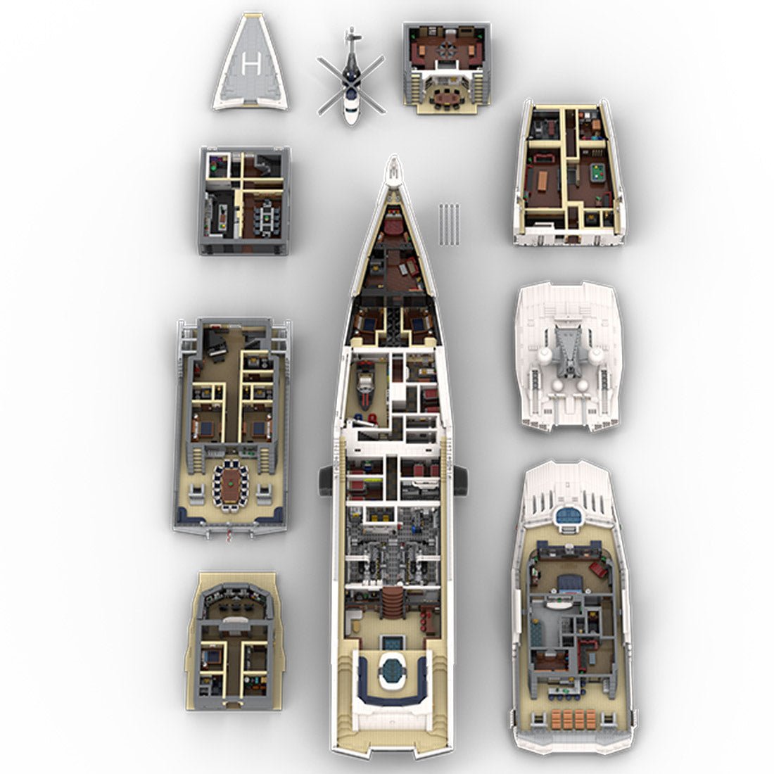 MOC - 230069 Ultra MEGA Yacht - 48,000 Parts - Mini - Fig Scale Building Blocks - LesDiy - Building Blocks