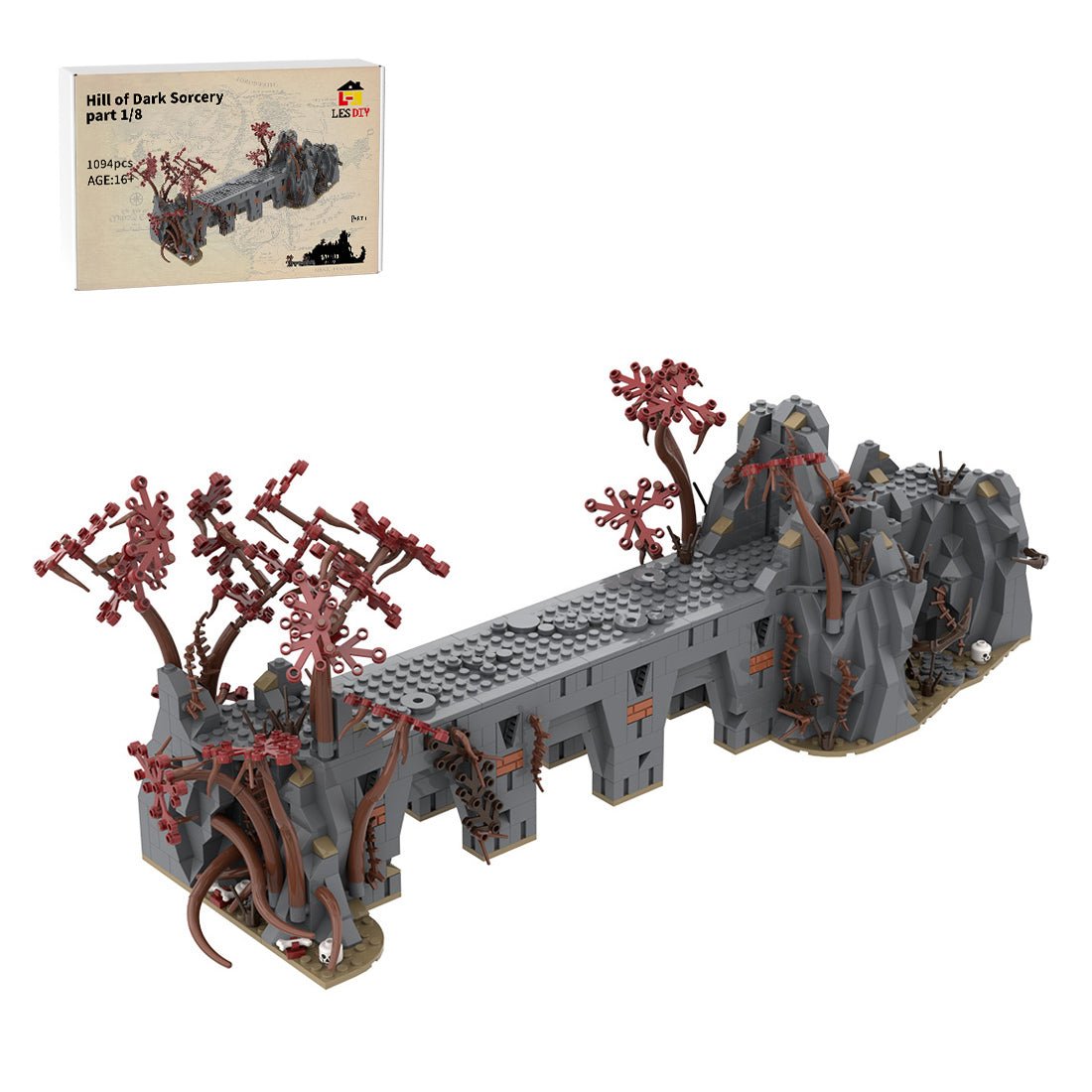 MOC - 230141 Part 1 Medieval Dark Magic Mountain Building Blocks - LesDiy - Building Blocks