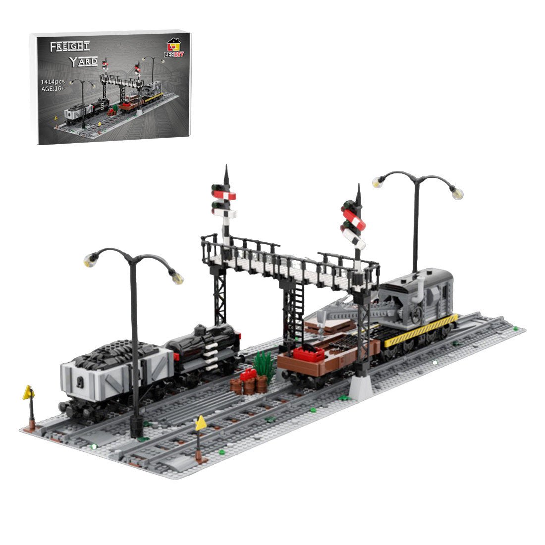 MOC - 230845 Railway Freight Yard Building Blocks - LesDiy -