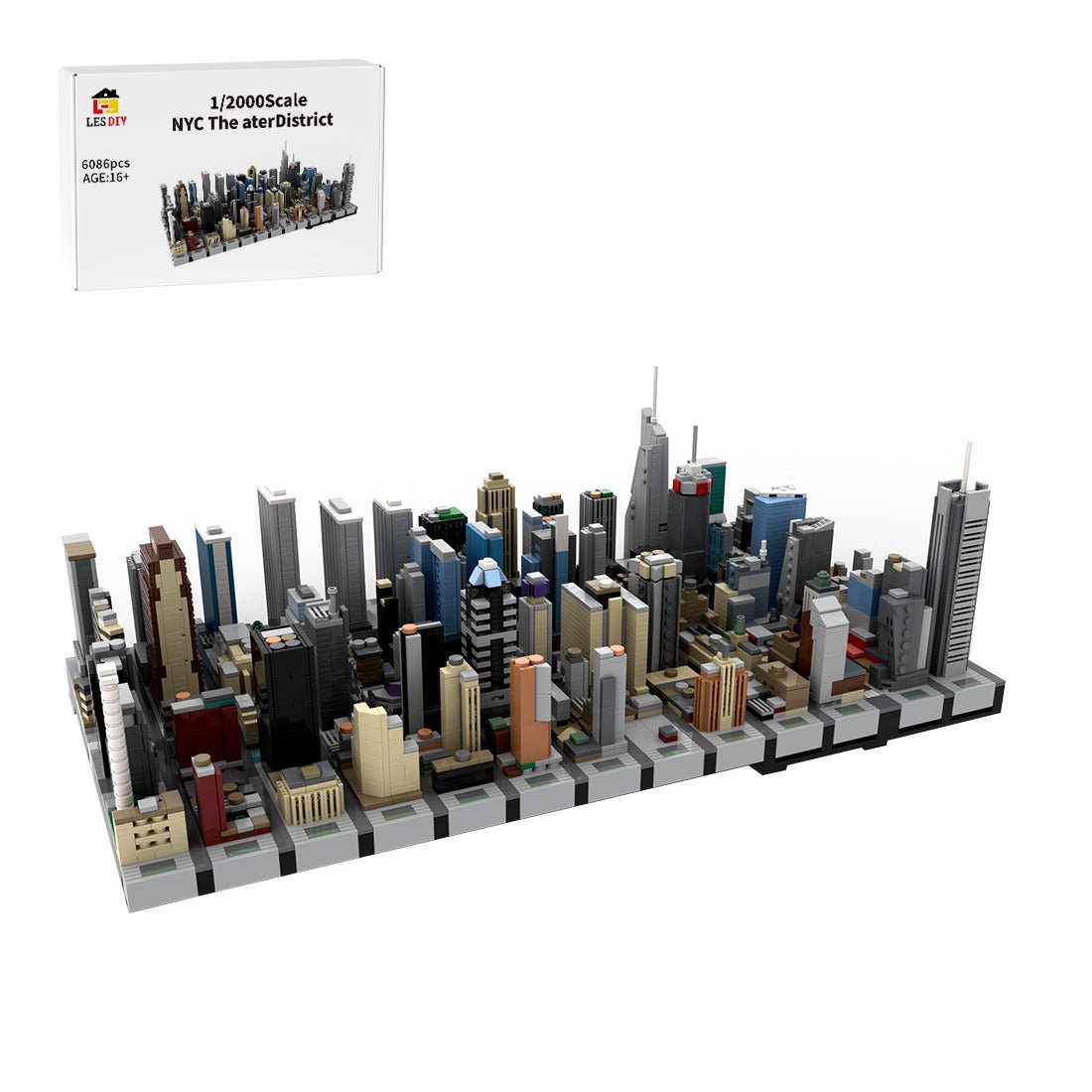 MOC - 231668 1/800 Scale New York Midtown Broadway Theatre District Building Blocks - LesDiy - Building Blocks