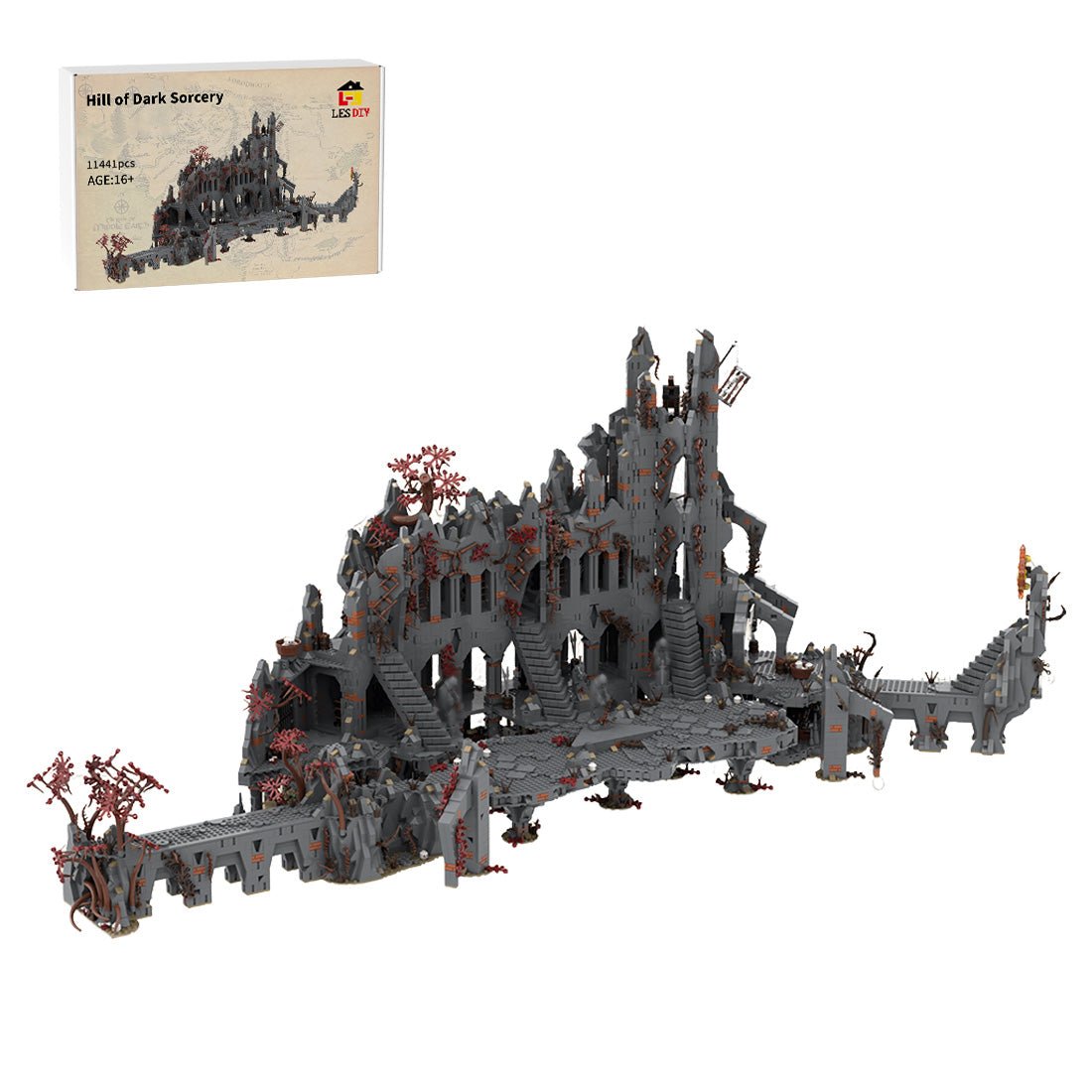 MOC - 233504 Medieval Dark Magic Mountain Building Blocks - LesDiy - Building Blocks