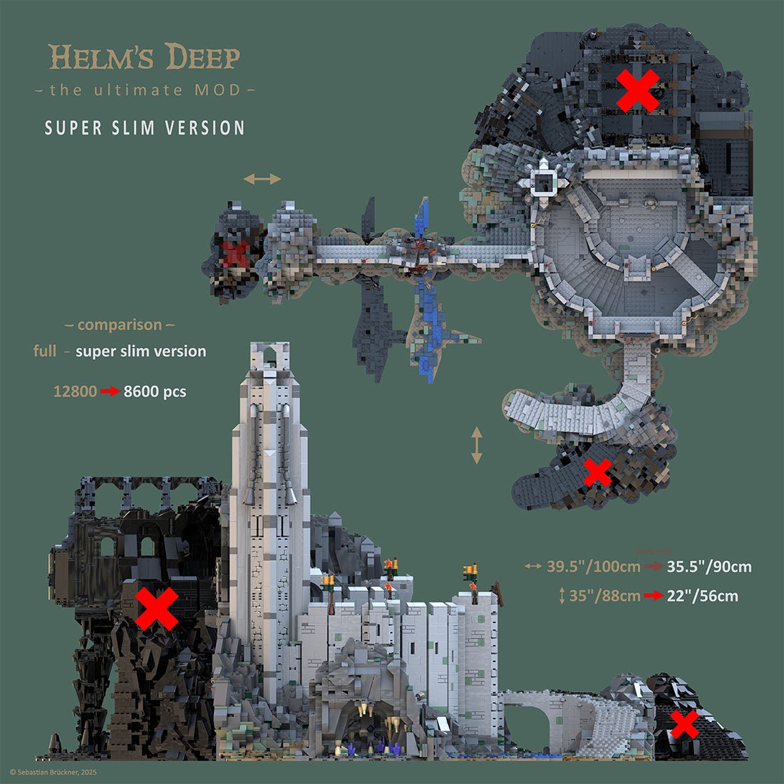 MOC - 234842 Helm's Deep - the ultimate MOD - SUPER SLIM Building Blocks - LesDiy - Building Blocks