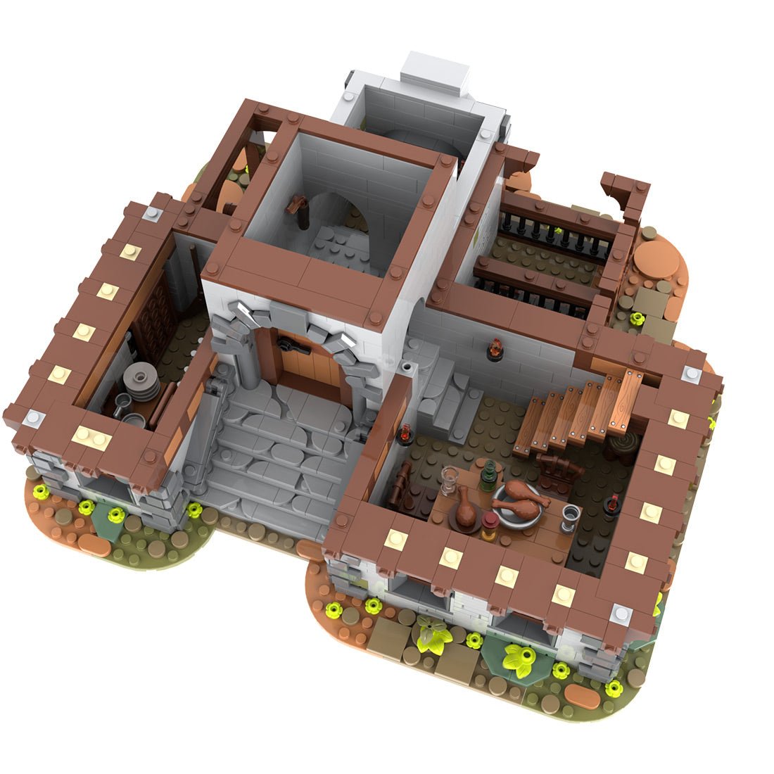 MOC-235629 Drunken Dragon Medieval Tavern Building Blocks-LesDiy-Building Blocks-