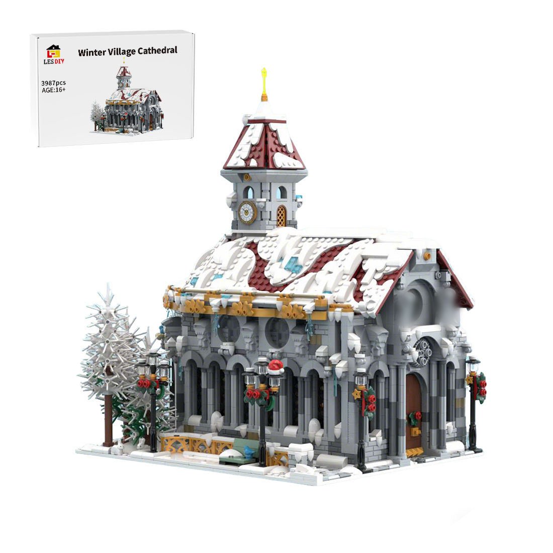 MOC - 238564 Winter Village Cathedral Building Blocks - LesDiy - Building Blocks -