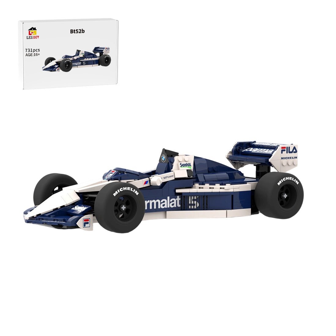 MOC - 239452 1/27 Scale Brabham BT52B - working I4 Building Blocks - LesDiy -