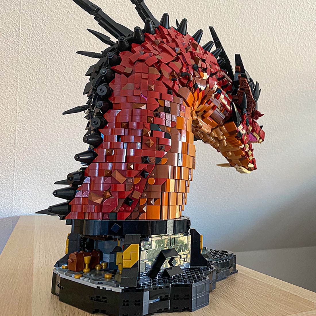 MOC - 241509 Fire Dragon Bust Building Blocks - LesDiy - Building Blocks