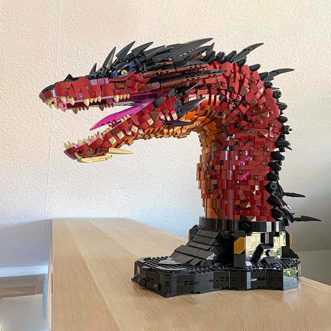 MOC - 241509 Fire Dragon Bust Building Blocks - LesDiy - Building Blocks