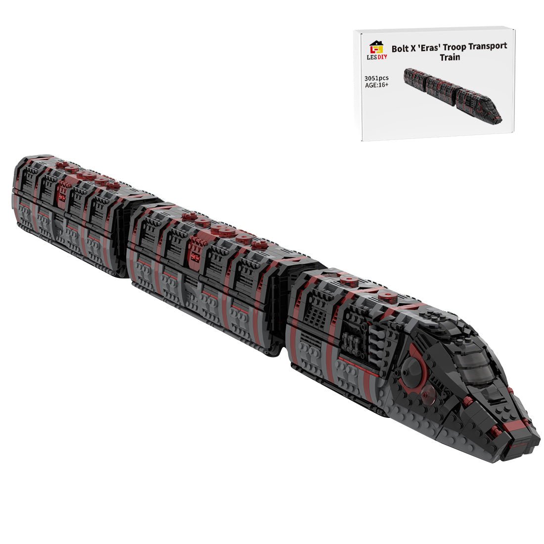 MOC - 241591 Bolt X 'Eras' Troop Transport / Recon Train Building Blocks - LesDiy - MOC