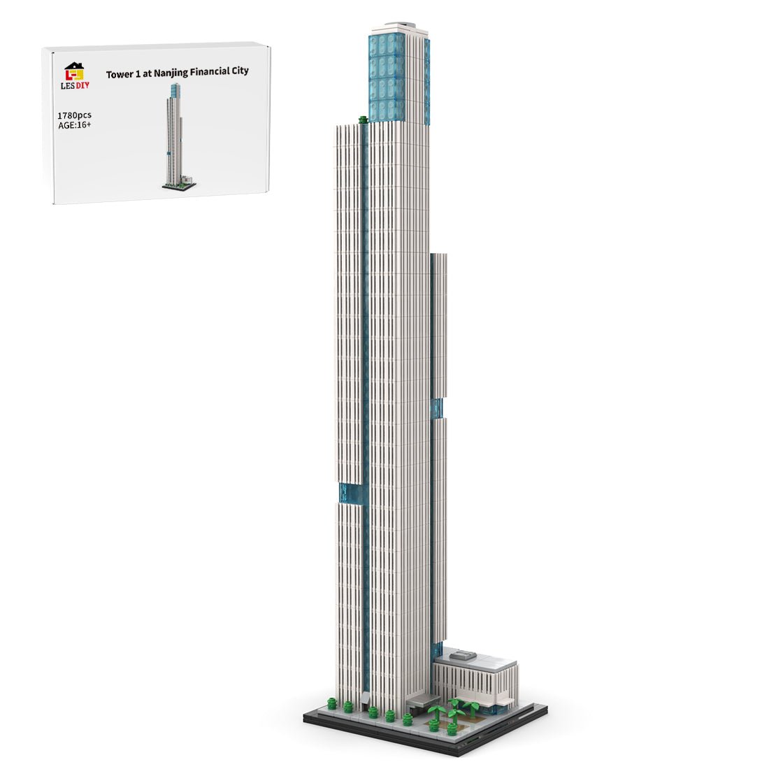 MOC - 241968 1:800 Scale Tower 1 at Nanjing Financial City Building Blocks - LesDiy - Building Blocks