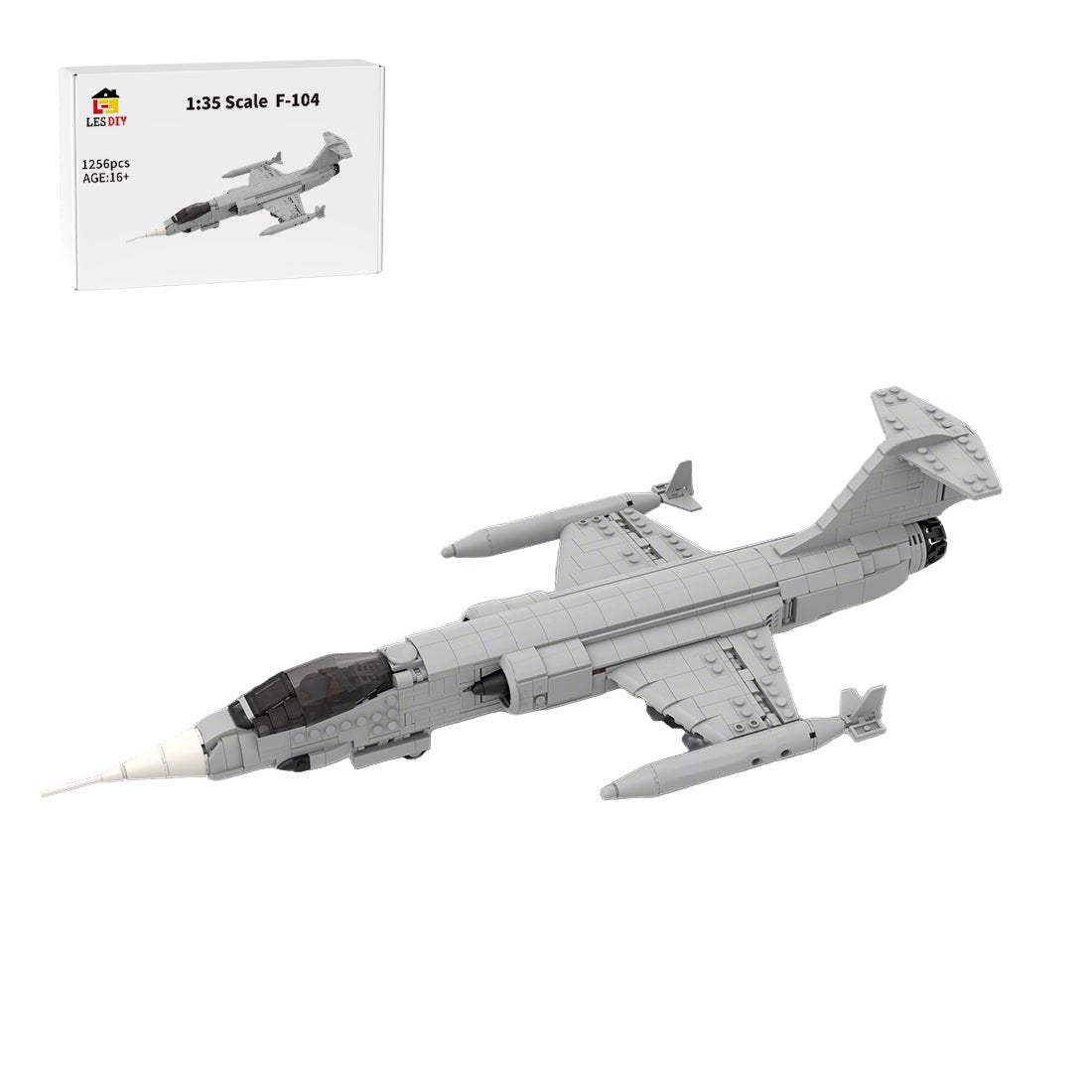 MOC - 242444 1/35 Scale F - 104 StarFighter Building Blocks - LesDiy - building blocks