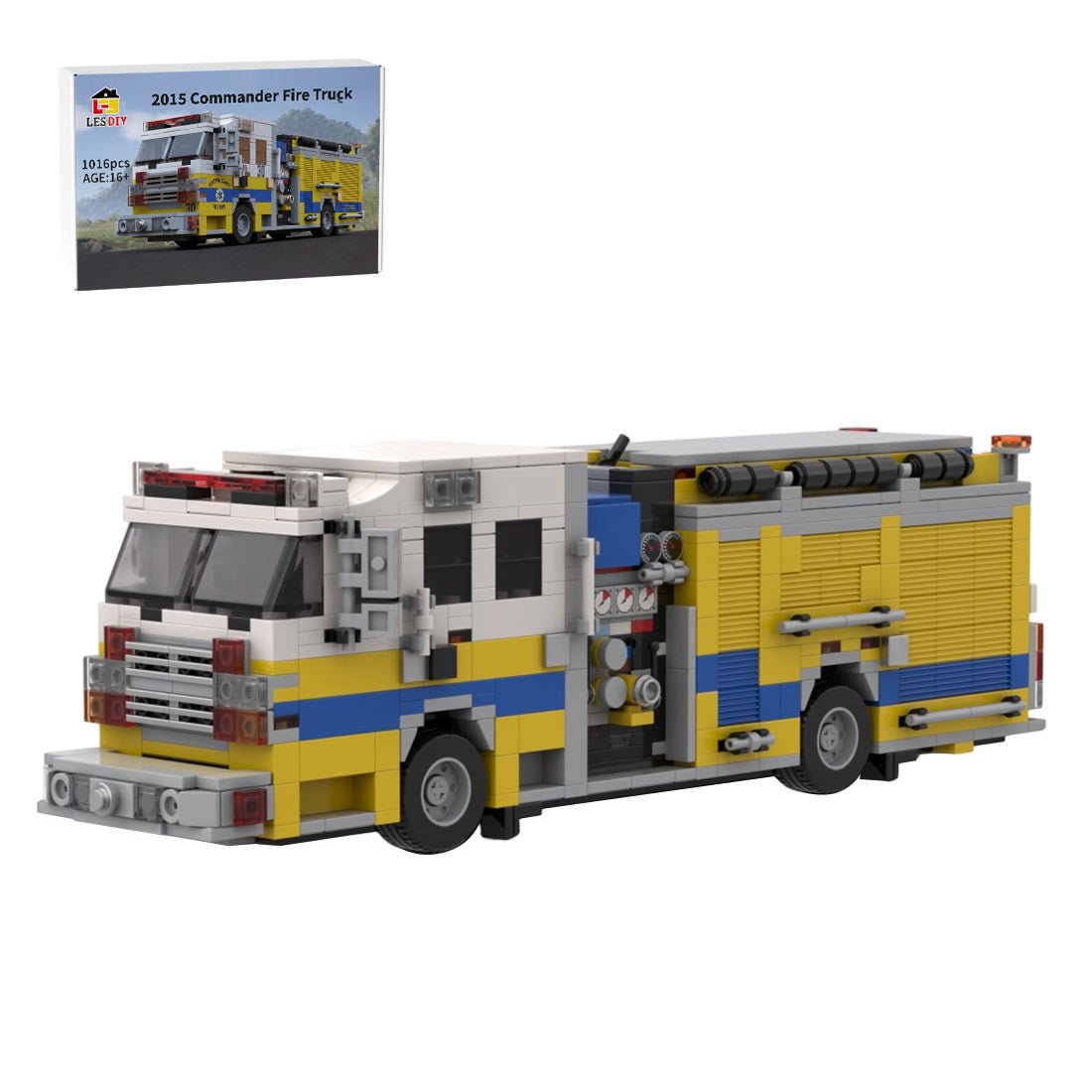 MOC - 245828 2015 Rosenbauer Commander Fire Engine Ventura County Building Blocks - LesDiy -
