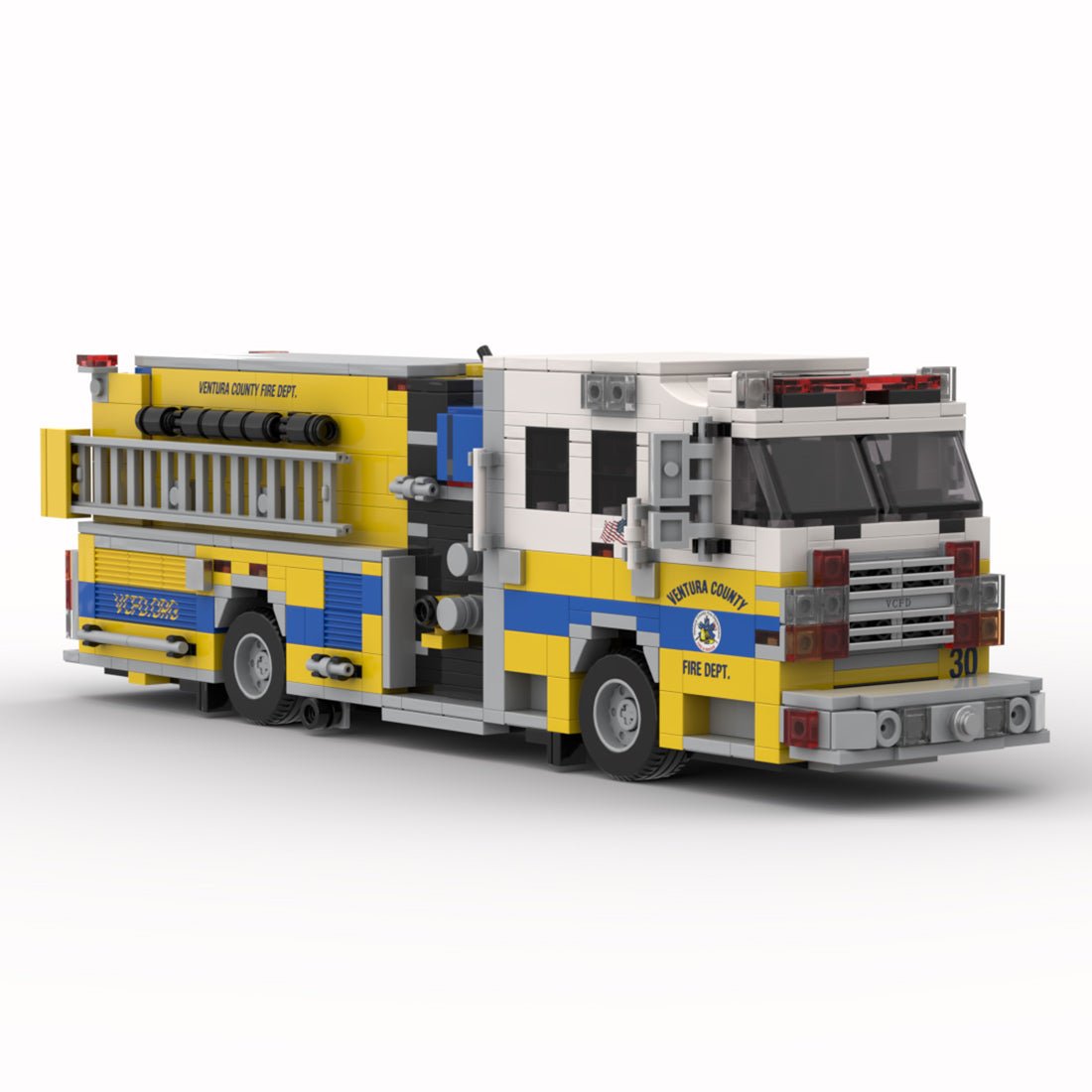 MOC - 245828 2015 Rosenbauer Commander Fire Engine Ventura County Building Blocks - LesDiy -