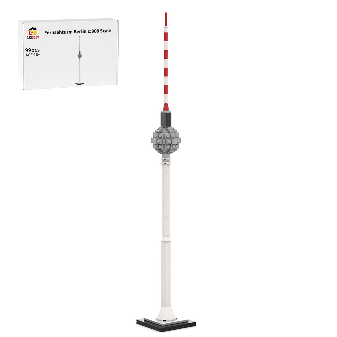MOC - 250104 Berlin TV Tower - 1/800 Scale Building Blocks - LesDiy - Building Blocks -