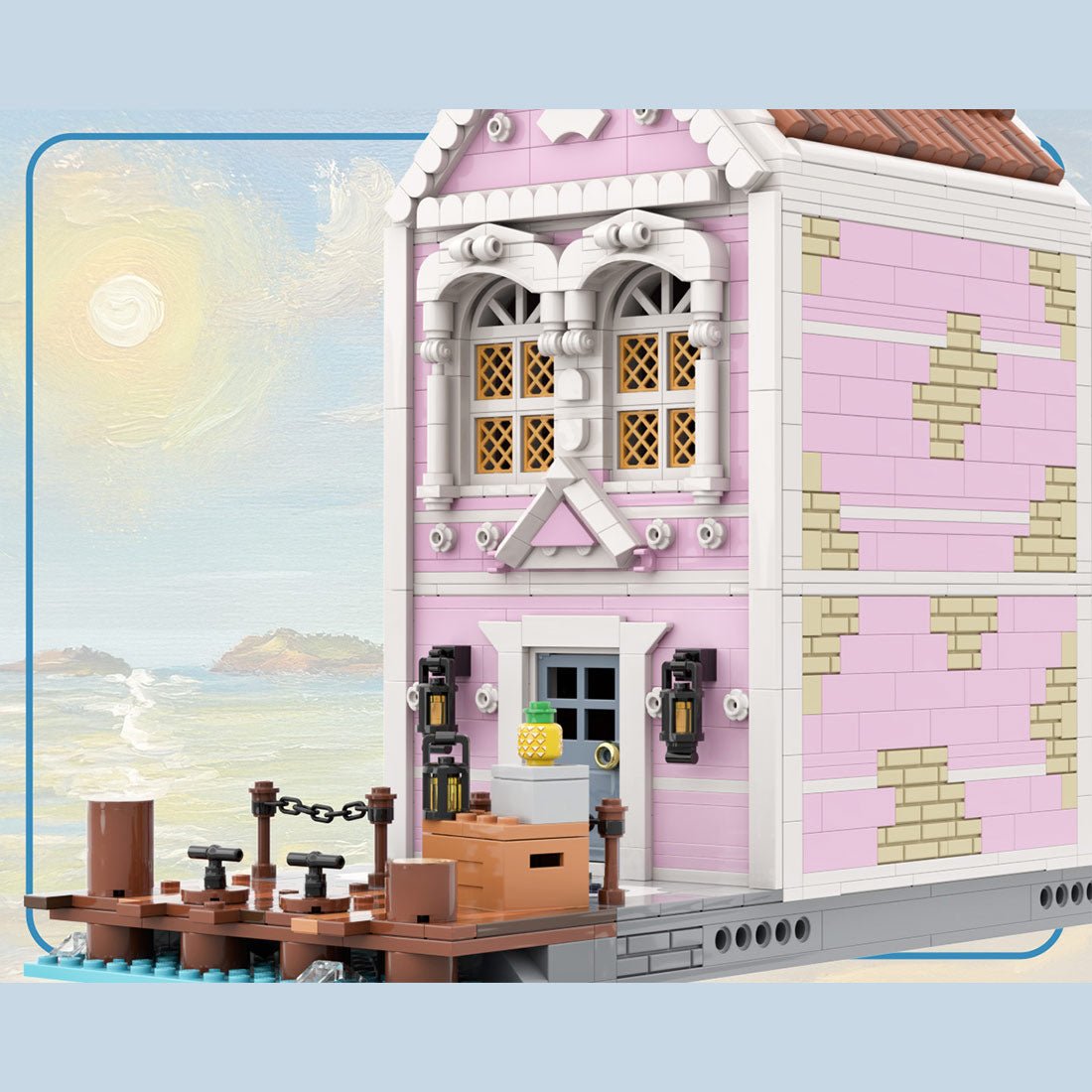 MOC - 251241 Crossed Swords Tavern Building Blocks - LesDiy - Pink