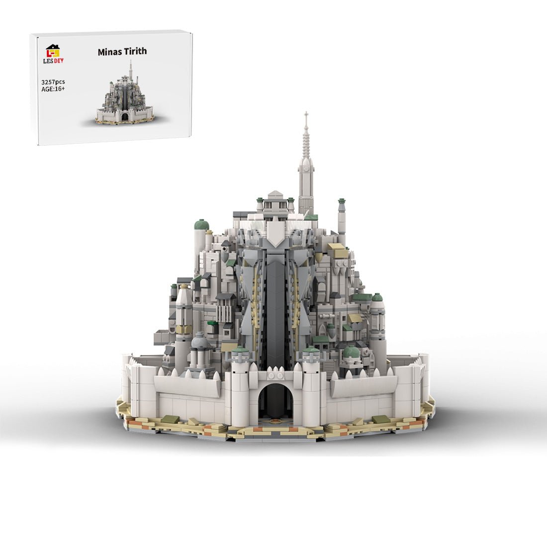 MOC - 253141 Smaller White City of Gondor from LOTR Building Blocks - LesDiy -