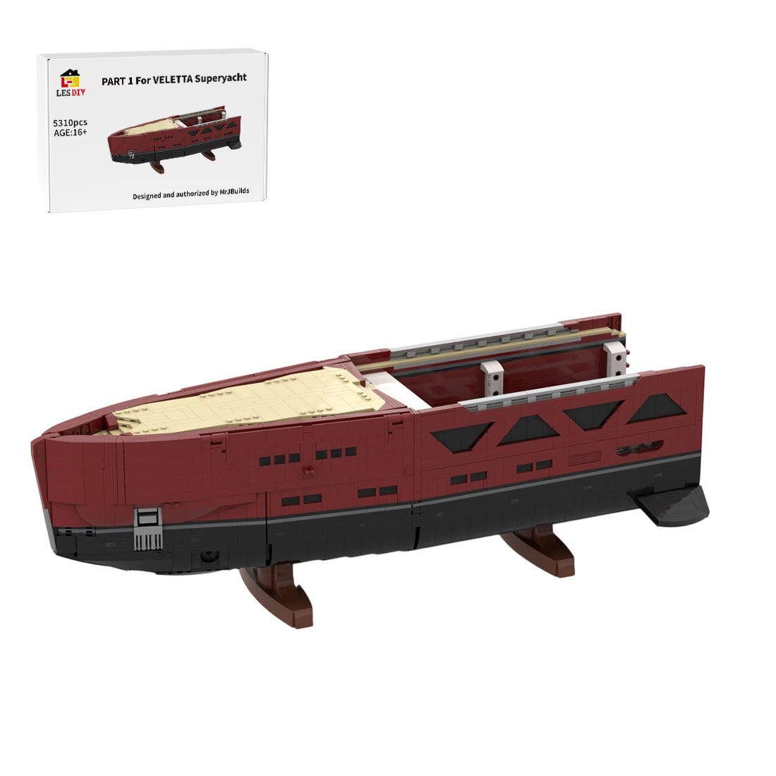 MOC - 254412 120CM Modular Luxury Yacht I Building Blocks - LesDiy -