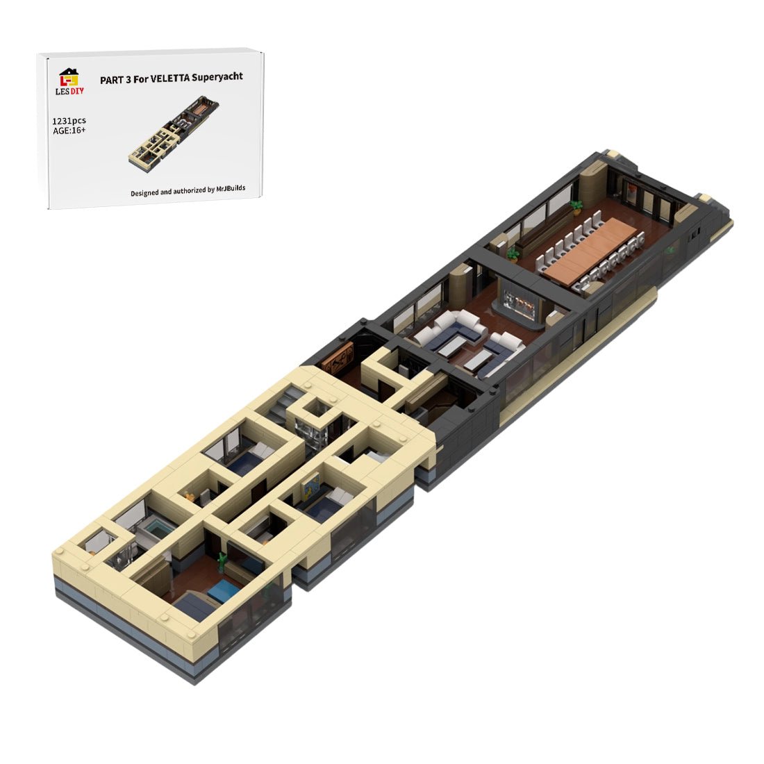 MOC - 254412 120CM Modular Luxury Yacht III Building Blocks - LesDiy -