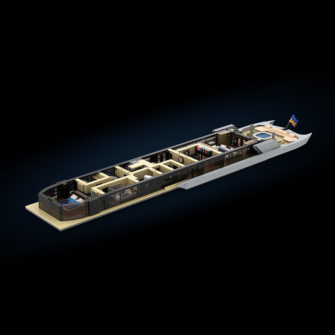 MOC - 254412 120CM Modular Luxury Yacht IV Building Blocks - LesDiy -