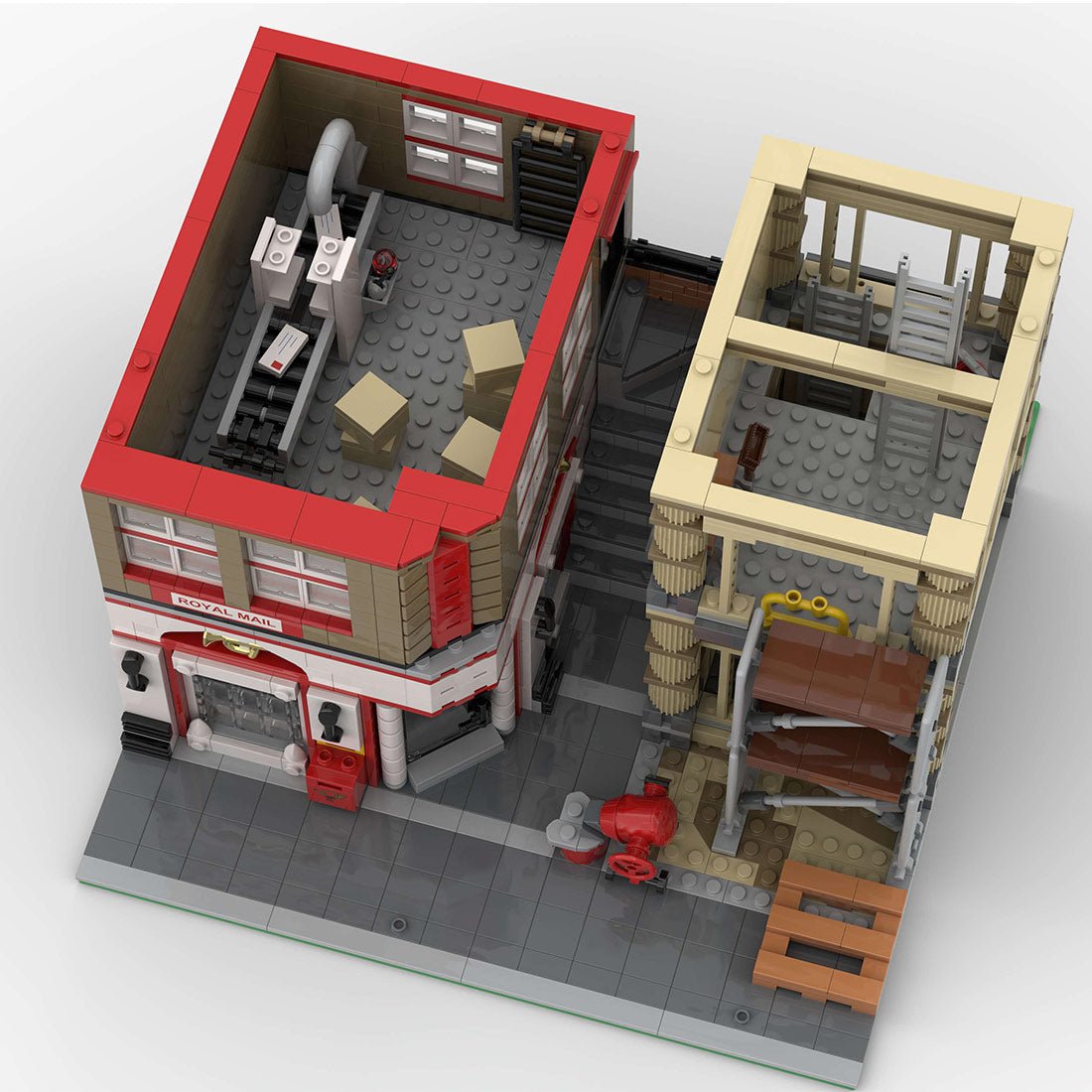 MOC-255310 Post Office & Construction Site Modular Building Blocks-LesDiy-MOC-