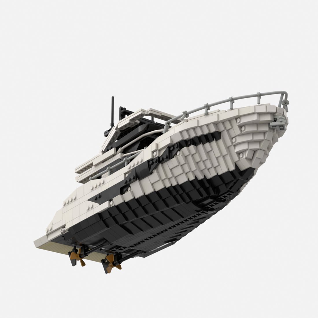 MOC-256391 Luxury Flybridge Yacht Building Blocks-LesDiy-MOC-