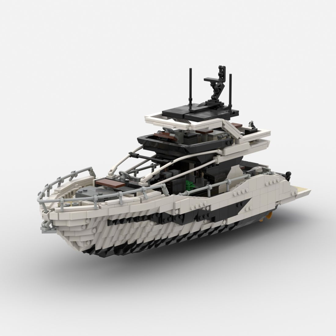 MOC-256391 Luxury Flybridge Yacht Building Blocks-LesDiy-MOC-