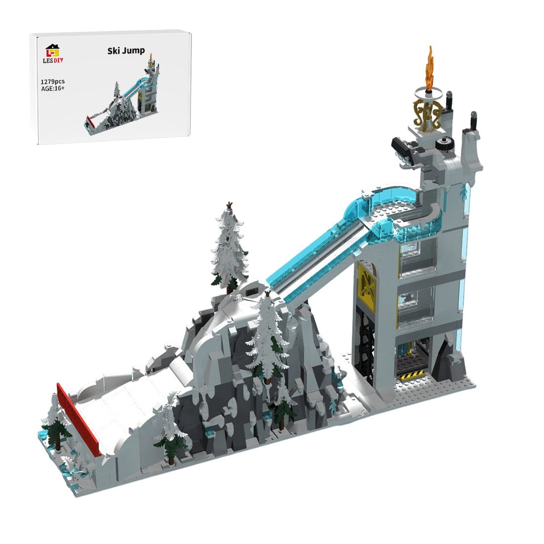 MOC-257755 Olympic Jumping Ski Building Blocks-LesDiy-Building Blocks-