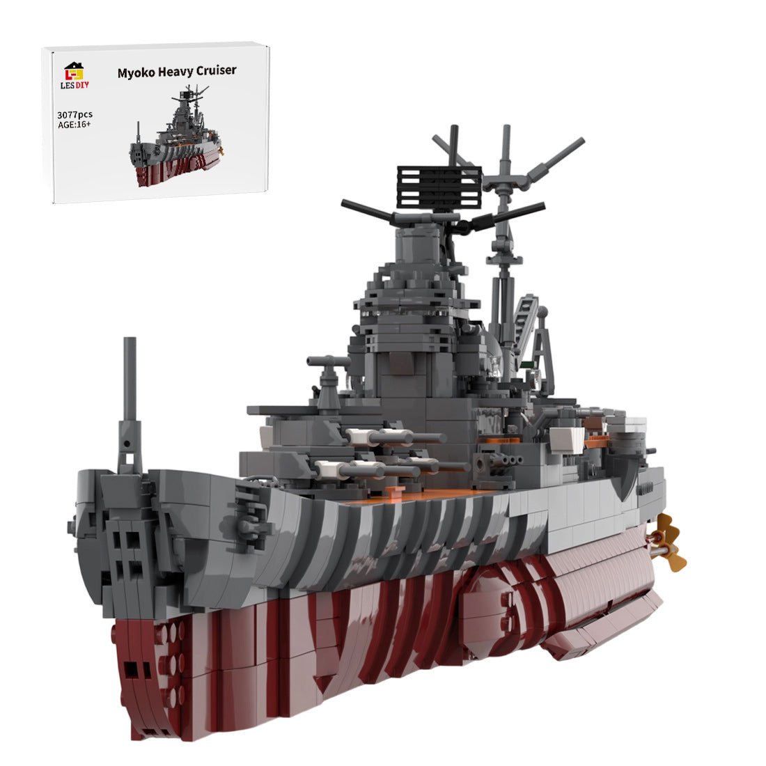 MOC-260604 1:200 Scale IJN Myoko-Class Cruiser Building Blocks-LesDiy-MOC-