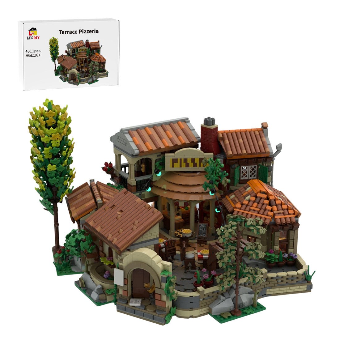 MOC-262846 Tuscan Terrace Pizzeria Building Blocks-LesDiy-MOC-